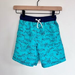 Tommy Bahama Blue Shark Print Kids Shorts 6/7